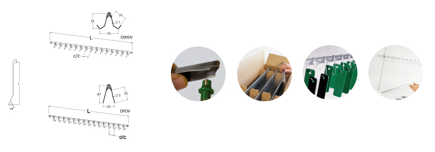 barre con ganci saldati